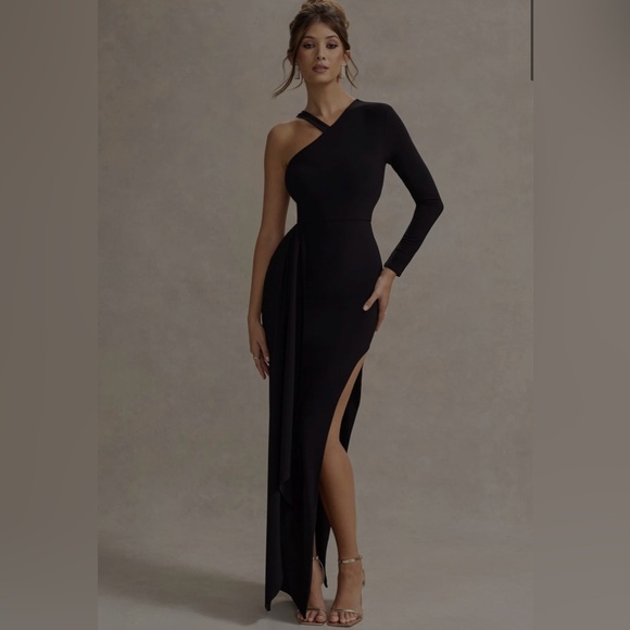 Club L London Black One Shoulder Dress - Picture 1 of 7